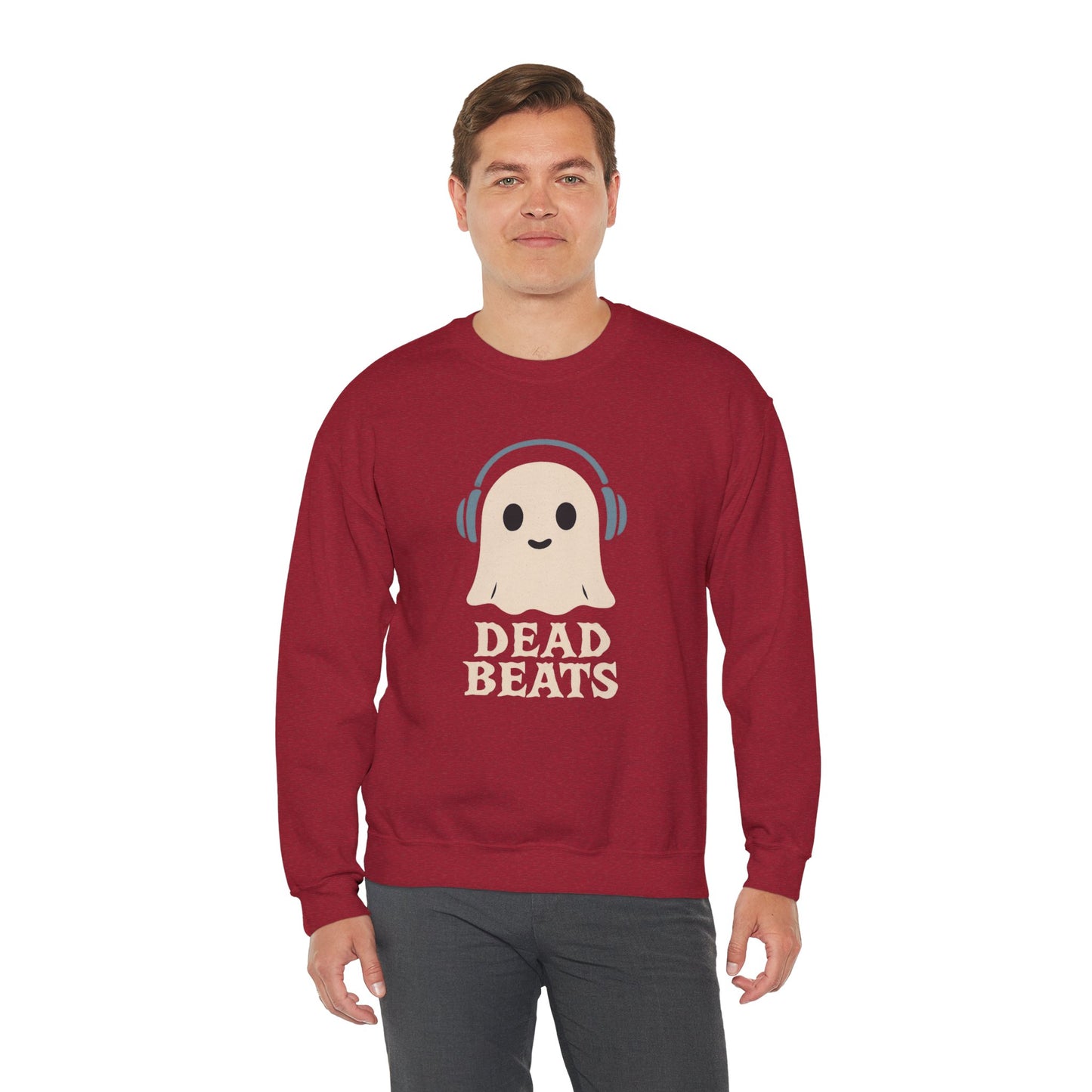 Dead Beats Ghost Sweatshirt, Funny Halloween Crewneck, Spooky Season Pullover, Music Lover Halloween Shirt, Cute Ghost Graphic Top
