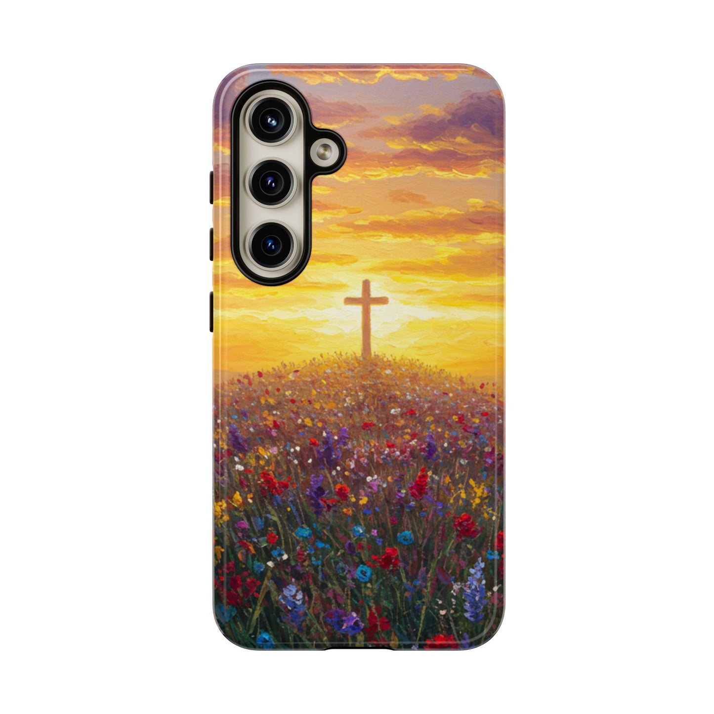 Samsung Phone Case - Monet Style Cross Christian Phone Case Spiritual Case Inspirational Samsung Case