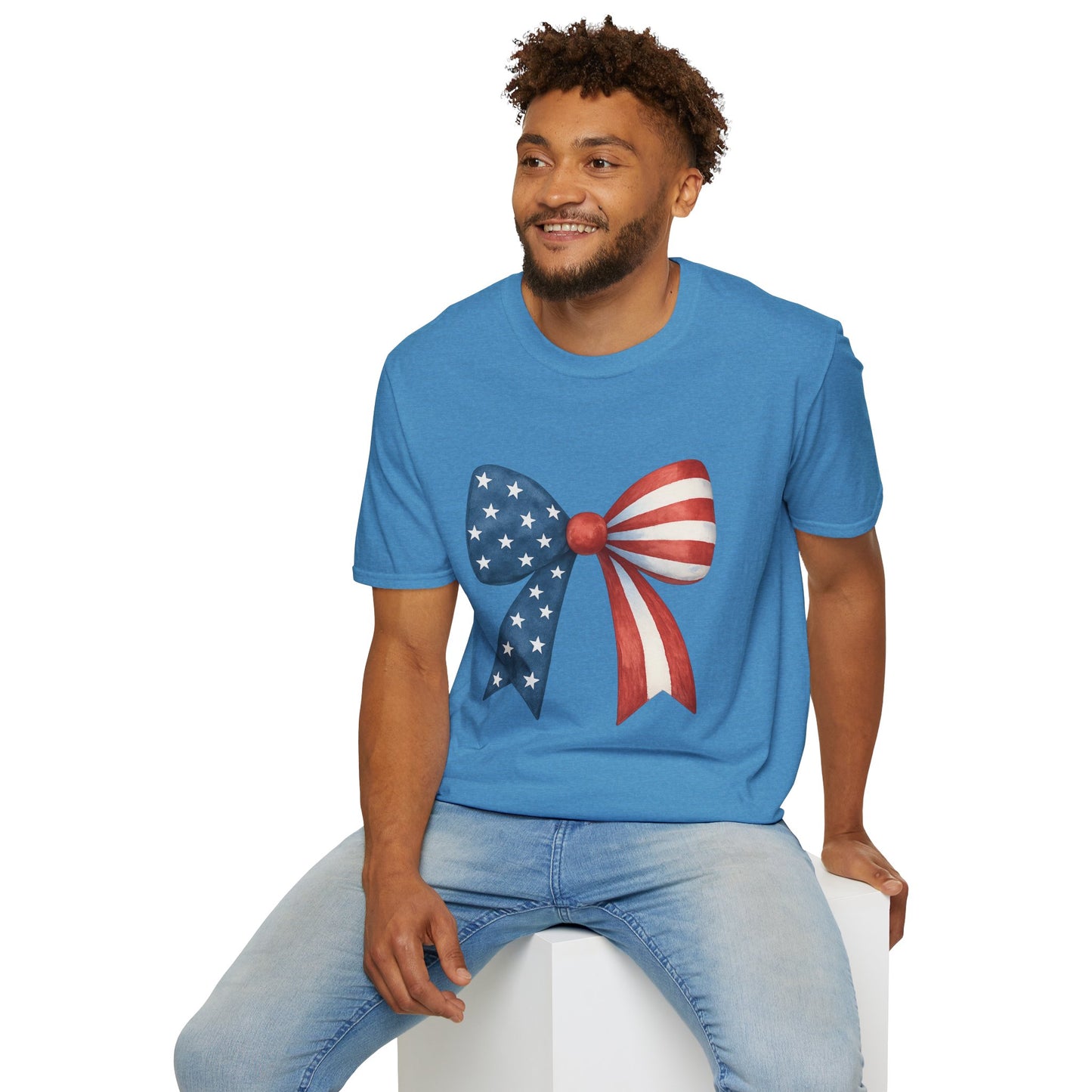 Patriotic Bow USA T-Shirt | 4th of July Shirt | American Flag Bow Tee | Independence Day Shirt | July 4th Graphic Tee | USA Pride Shirt