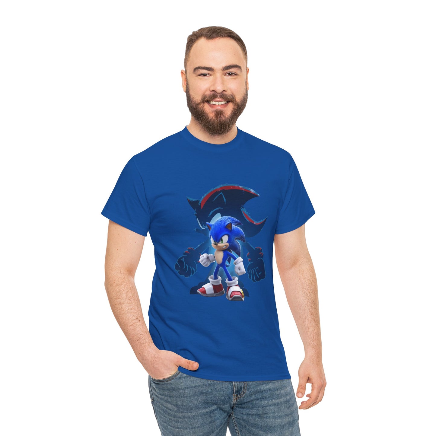 Blue Speed Hero Graphic Tee | Retro Gaming Legend T-Shirt | Fan Inspired Gamer Apparel | Cool Vintage Style Unisex Shirt for Adults & Teens