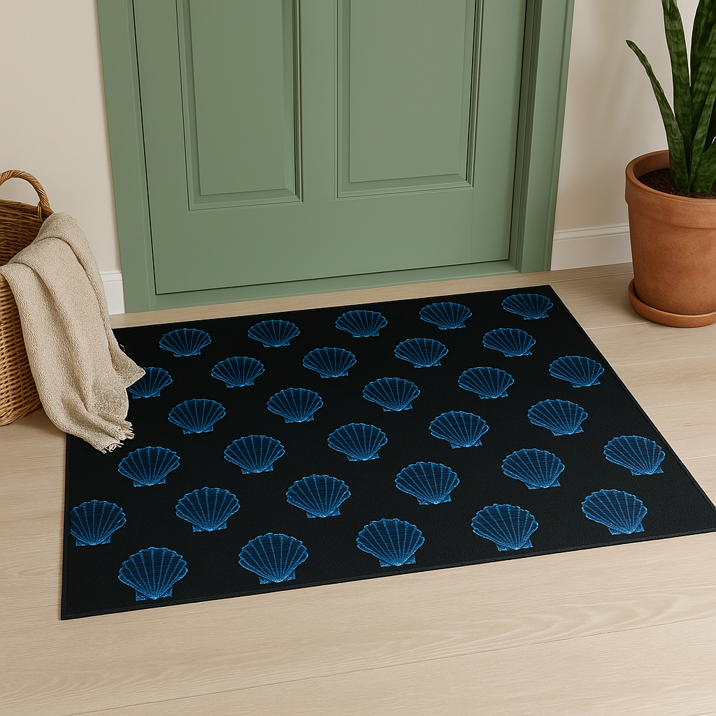 Stylish Shell Pattern Heavy Duty Floor Mat Shell Welcome Mat Sparkling Shell Door Mat Shell Rug