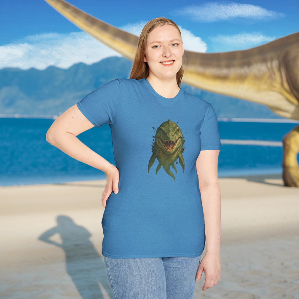 Watercolor Mosasaurus T-Shirt | Prehistoric Sea Dinosaur Tee | Fossil Lover Gift | Unisex Cotton Graphic Shirt Jurassic Tee