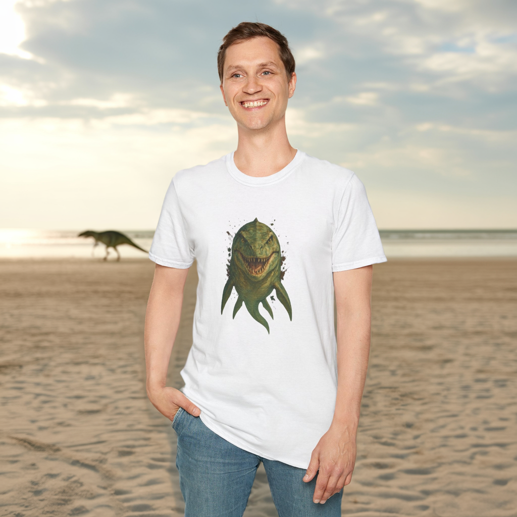 Watercolor Mosasaurus T-Shirt | Prehistoric Sea Dinosaur Tee | Fossil Lover Gift | Unisex Cotton Graphic Shirt Jurassic Tee