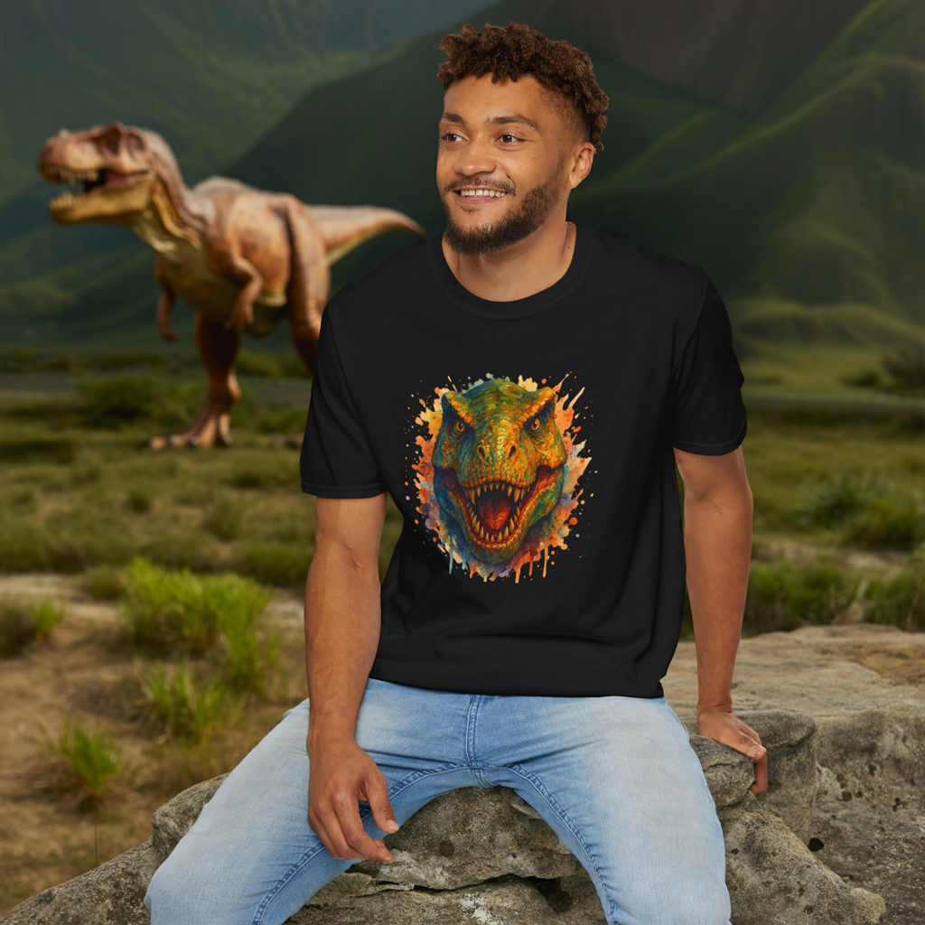 Watercolor T-Rex T-Shirt | Psychedelic Dinosaur Tee | Prehistoric Rainbow Dino Gift | Unisex Cotton Graphic Shirt Jurassic Tee