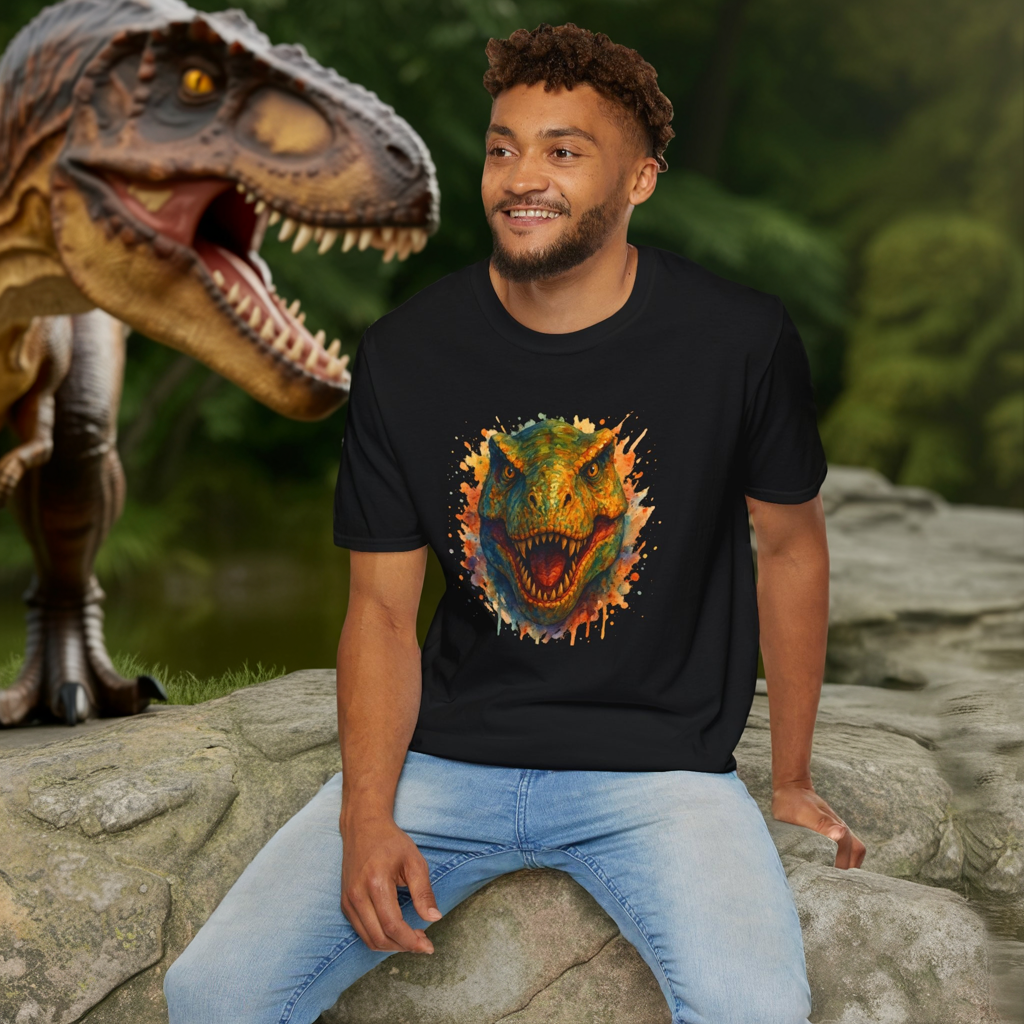 Watercolor T-Rex T-Shirt | Psychedelic Dinosaur Tee | Prehistoric Rainbow Dino Gift | Unisex Cotton Graphic Shirt Jurassic Tee