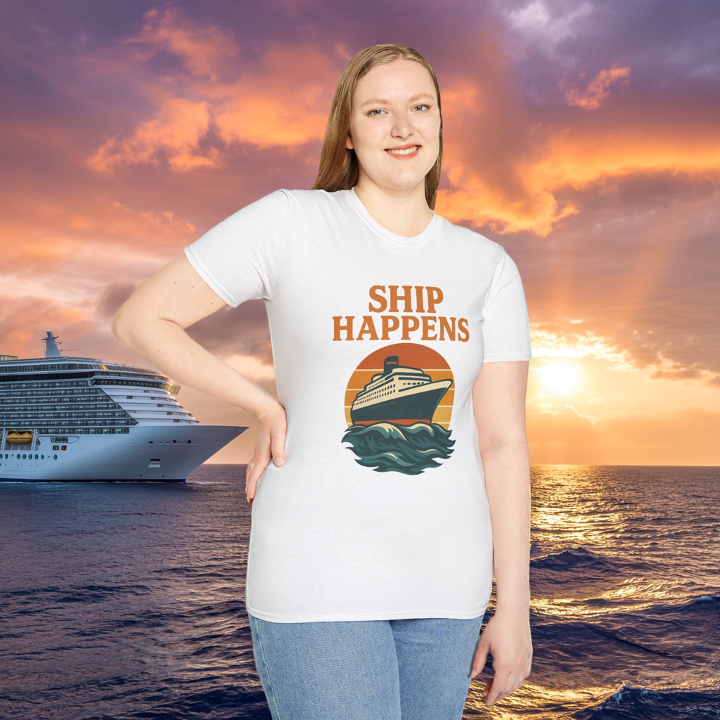 Ship Happens Tee • Funny Nautical Pun Shirt • Comfort Colors Unisex Cruise Vacation Tee • Ocean Humor • Gift for Sailors & Beach Lovers