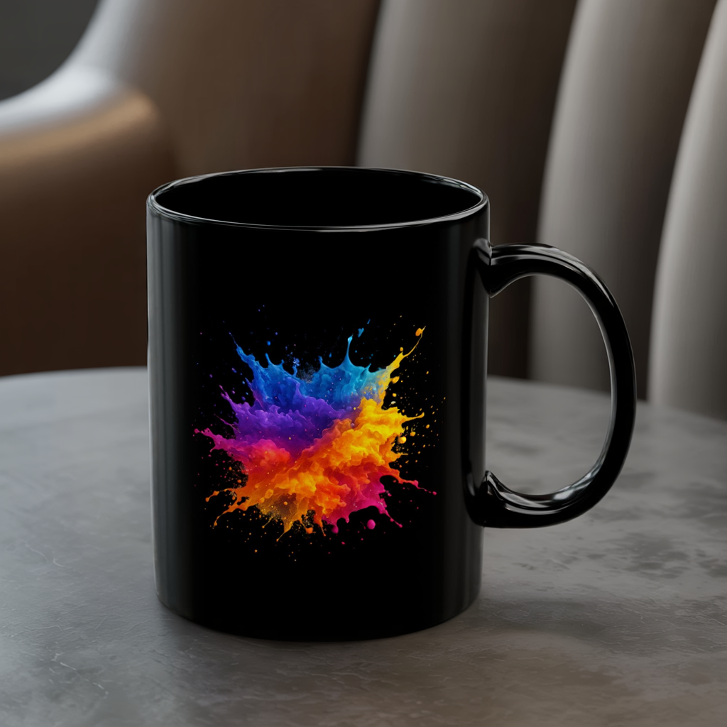 Color Splash Art Mug - Abstract Paint Splash Coffee Cup - Bright Bold Colorful Mug - Artist Gift Idea - Creative Vibe Mug 11oz 15oz