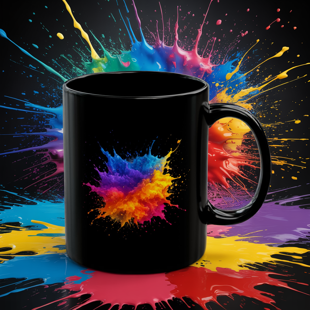 Color Splash Art Mug - Abstract Paint Splash Coffee Cup - Bright Bold Colorful Mug - Artist Gift Idea - Creative Vibe Mug 11oz 15oz