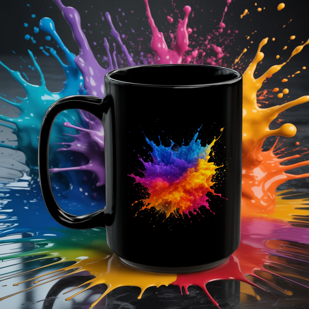 Color Splash Art Mug - Abstract Paint Splash Coffee Cup - Bright Bold Colorful Mug - Artist Gift Idea - Creative Vibe Mug 11oz 15oz