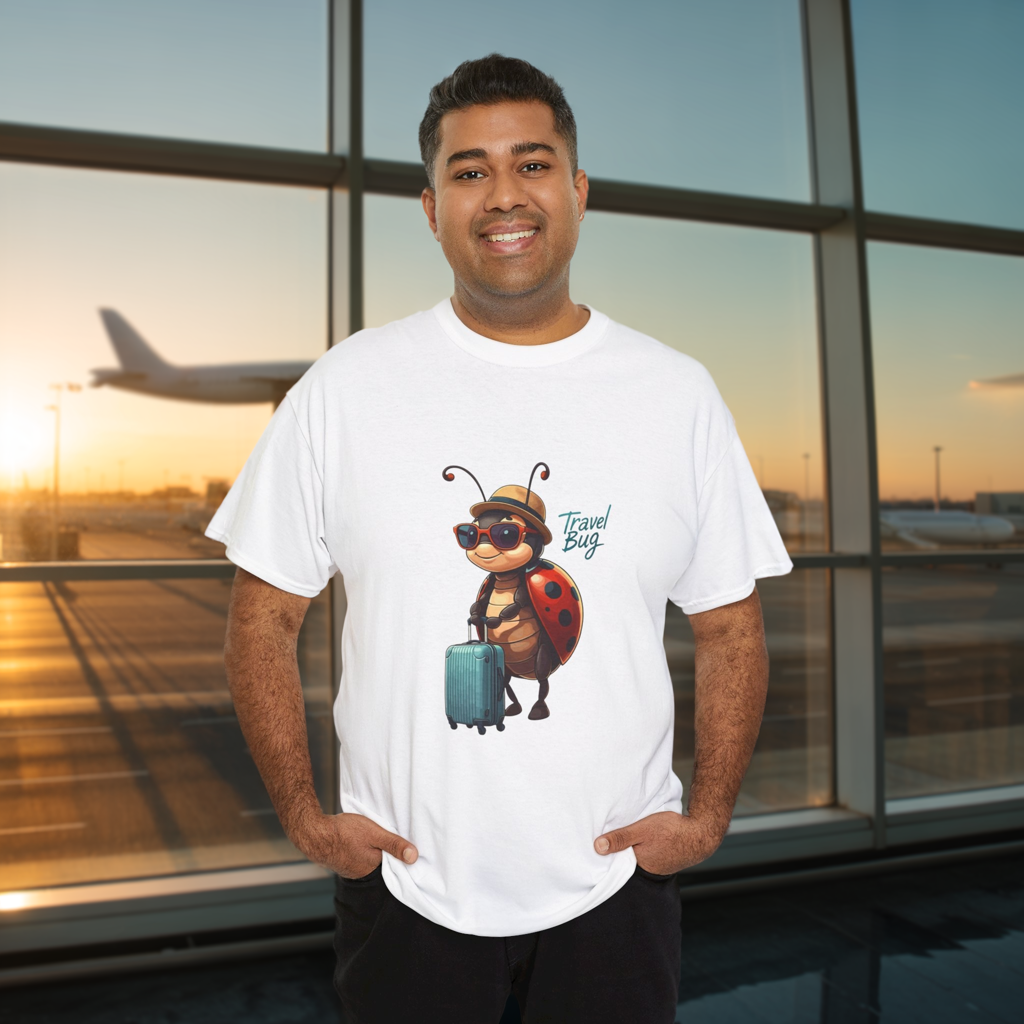 Travel Bug T-Shirt – Cute Ladybug Travel Tee | Funny Wanderlust Shirt for Travel Lovers | Unisex Graphic Tee Gift for Adventurers