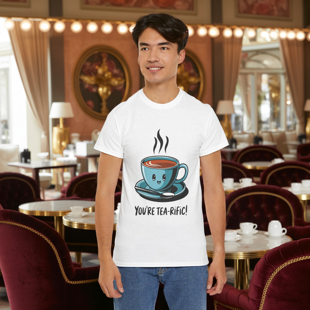 You’re Tea-Rific! Cute Tea Pun T-Shirt for Tea Lovers - Funny Gift, Kawaii Cup Graphic Tee - Unisex Soft Cotton Shirt