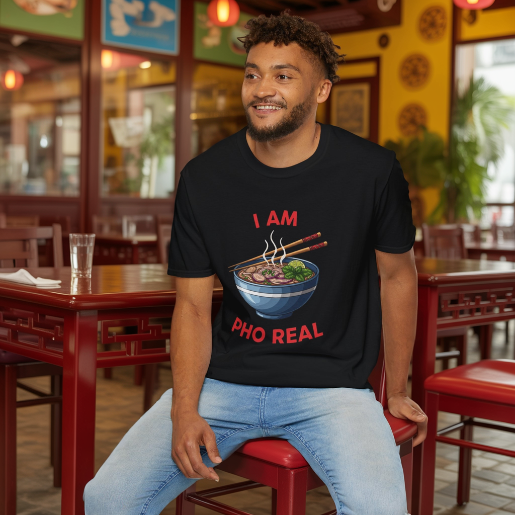 I Am Pho Real T-Shirt | Funny Pho Bowl Shirt | Foodie Pun Tee | Ramen Alternative Gift | Cute Asian Noodle Humor Tee | Gift for Food Lovers