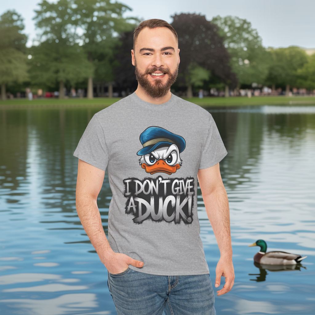 I Don’t Give a Duck Shirt – Funny Grumpy Duck Tee – Sarcastic Animal Graphic Shirt – Unisex Gift for Duck Lovers & Meme Fans