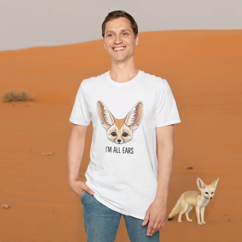 Fennec Fox Funny T-Shirt | I’m All Ears Animal Tee | Cute Pet Tee for Women Men | Unique Gift | Trending Animal Motif Shirt