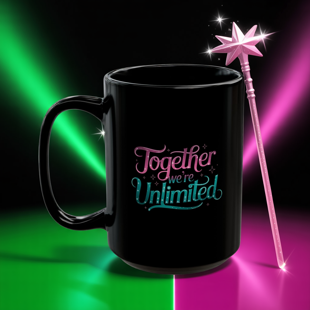 “Unlimited – Together We’re Unlimited” Wicked Inspired Quote Mug 11oz or 15oz | Musical Theater Gift for Friends, Couples, Wicked Fans