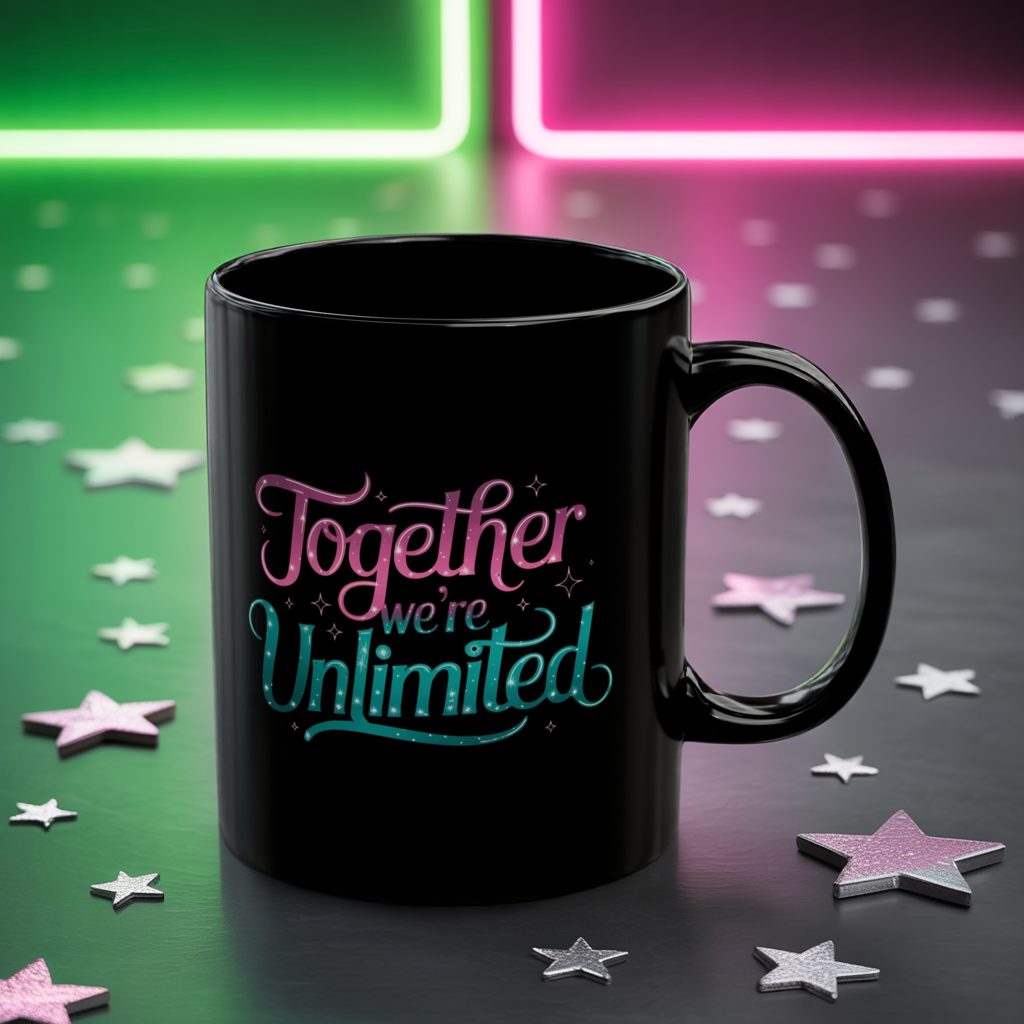 “Unlimited – Together We’re Unlimited” Wicked Inspired Quote Mug 11oz or 15oz | Musical Theater Gift for Friends, Couples, Wicked Fans