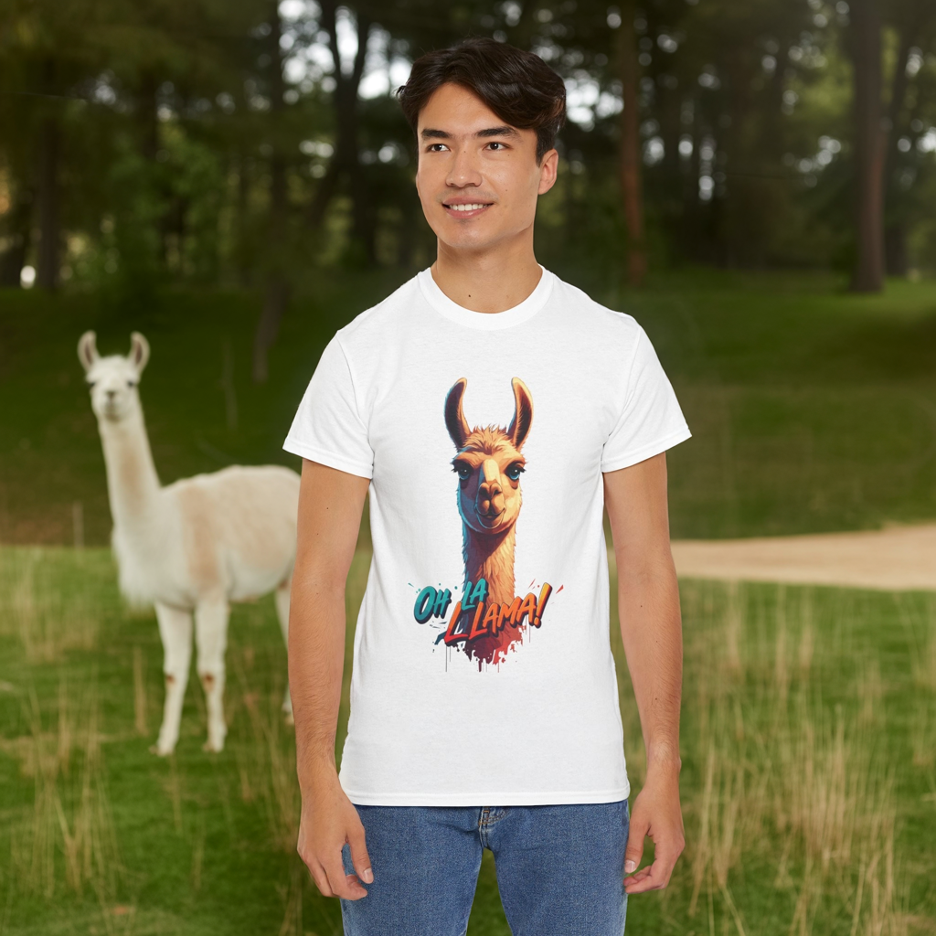 Oh la Llama Graphic Tee | Fun Llama T-Shirt, Cute Animal Lover Shirt, Llama Lover Gift, Quirky Party Tee, Trending Llama Fashion
