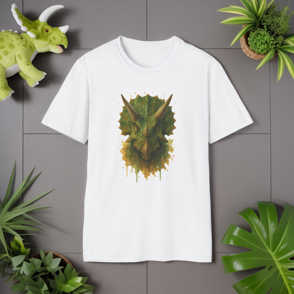 Watercolor Triceratops Dinosaur Shirt | Prehistoric Dino Tee for Women Men and Kids | Unique Gift, Nature Lover T-Shirt