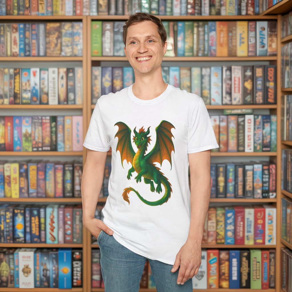 Green Dragon Fantasy T-Shirt | Unisex Mythical Creature Tee | DnD Gamer Gift | Cool Dragon Shirt | Magic RPG Nerdy Graphic Tee