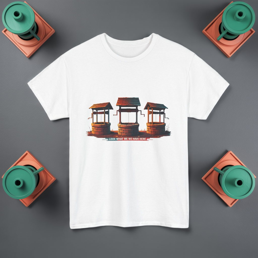 Funny “Well Well Well” T-Shirt • Pun Graphic Tee with Wishing Wells • Retro Vintage Humor Shirt • Gift for Pun Lovers & Joke Fans