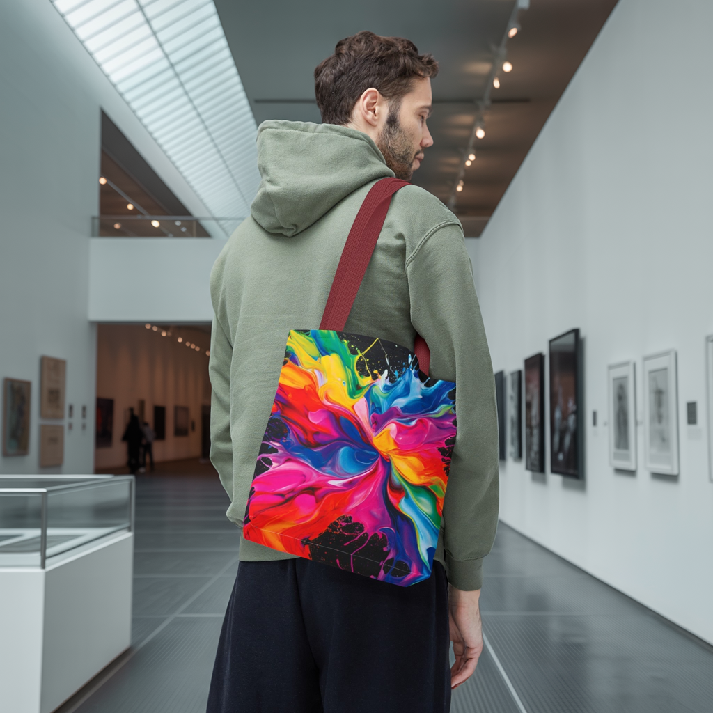 Vibrant Abstract Swirl Tote Bag | Colorful Expressionism Canvas Tote – Bold Art Accessory & Eco-Friendly Gift for Art Lovers