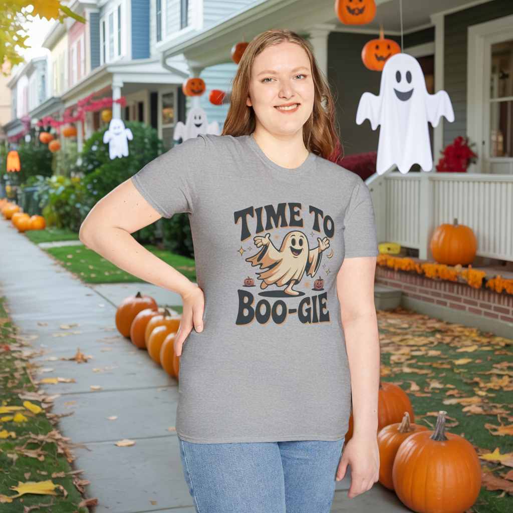 Time To Boo-gie Ghost Dance Halloween T-Shirt • Retro Spooky Ghost Tee • Funny Boo-gie Costume Tee • Spooky Season Graphic Shirt