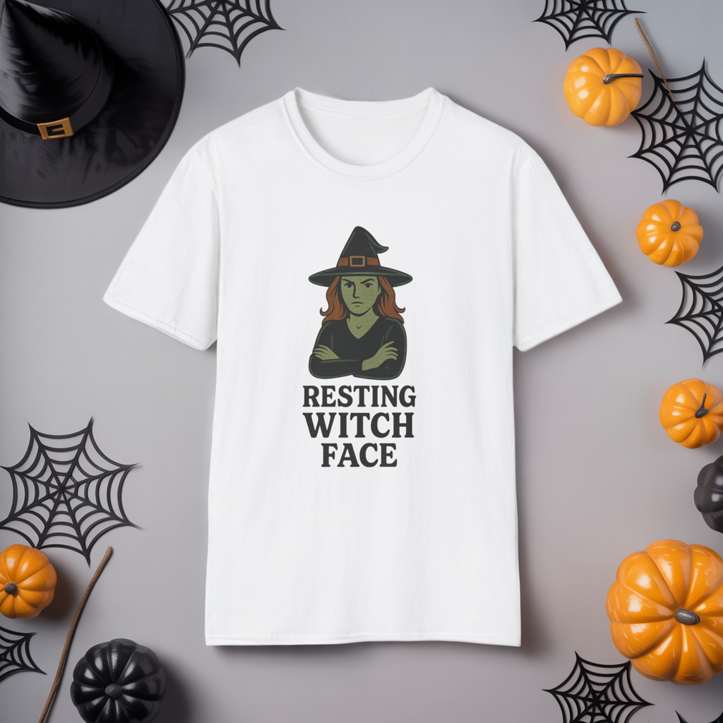 Resting Witch Face T-Shirt • Funny Halloween Witch Tee • Cozy Spooky Season Graphic Tee • Autumn Witch Shirt • Witches Aesthetic Fashion
