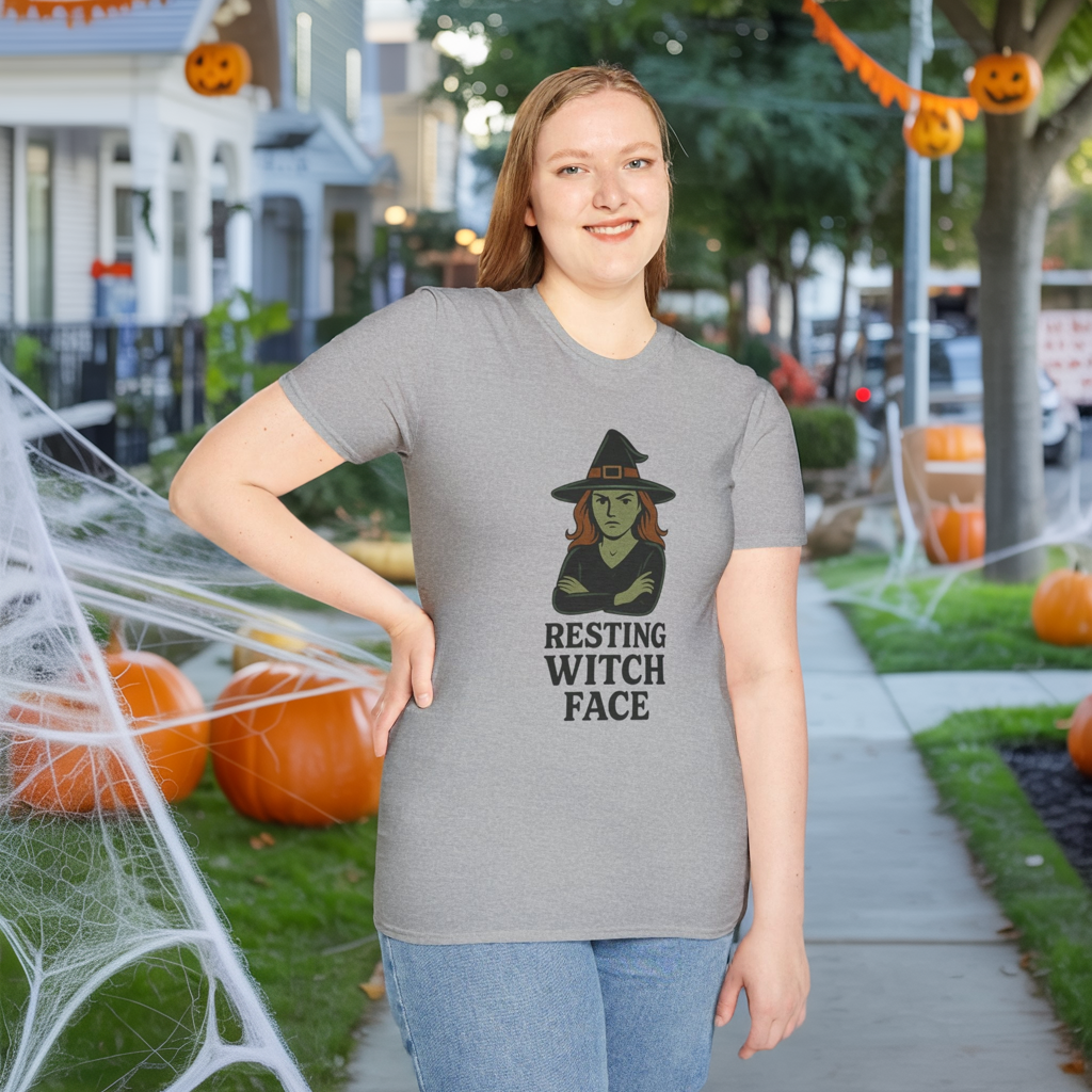 Resting Witch Face T-Shirt • Funny Halloween Witch Tee • Cozy Spooky Season Graphic Tee • Autumn Witch Shirt • Witches Aesthetic Fashion