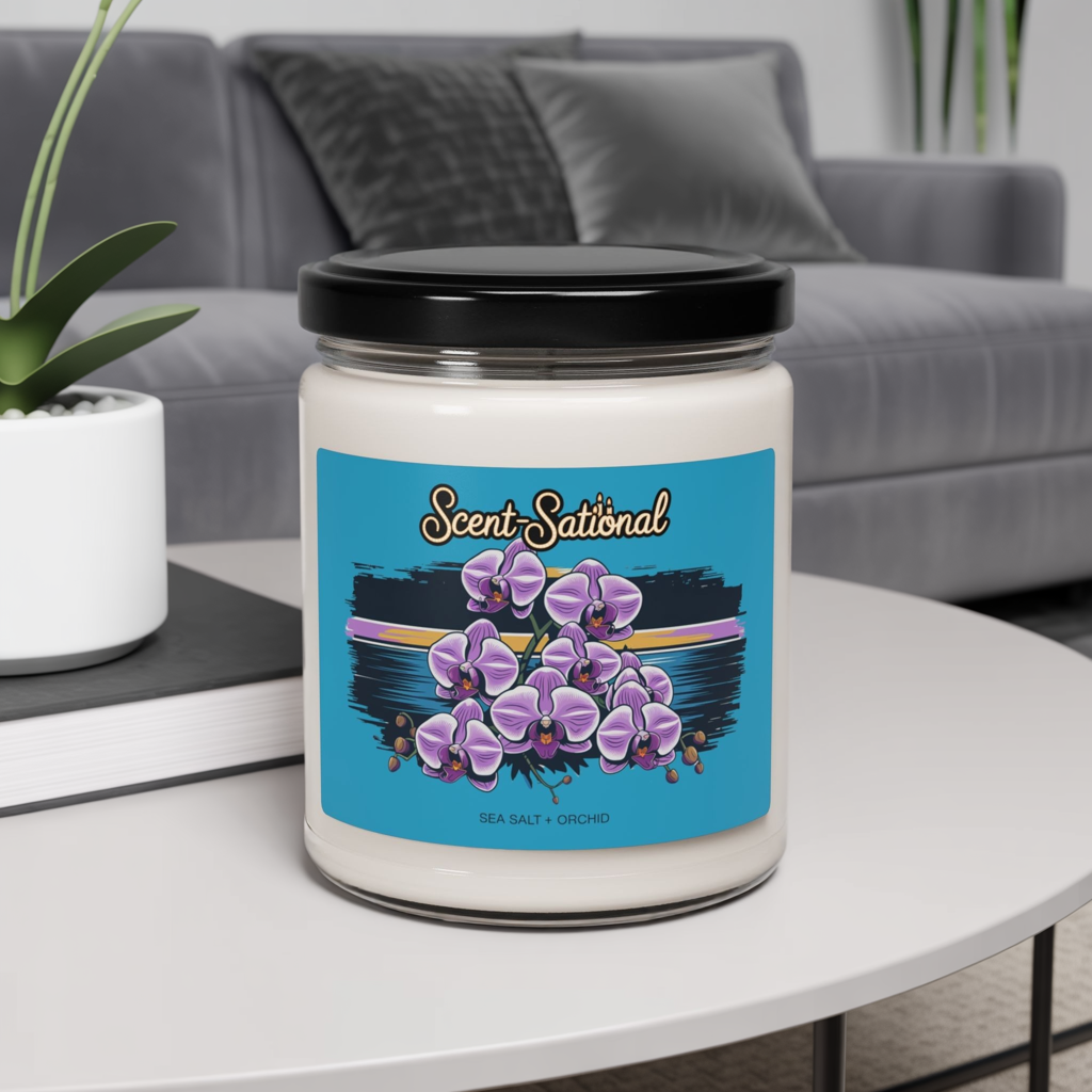 Sea Salt + Orchid Candle, Scented Soy Candle, Relaxing Spa Candle Gift, Floral Aromatherapy Candle, Home Decor, Self Care Gift For Her