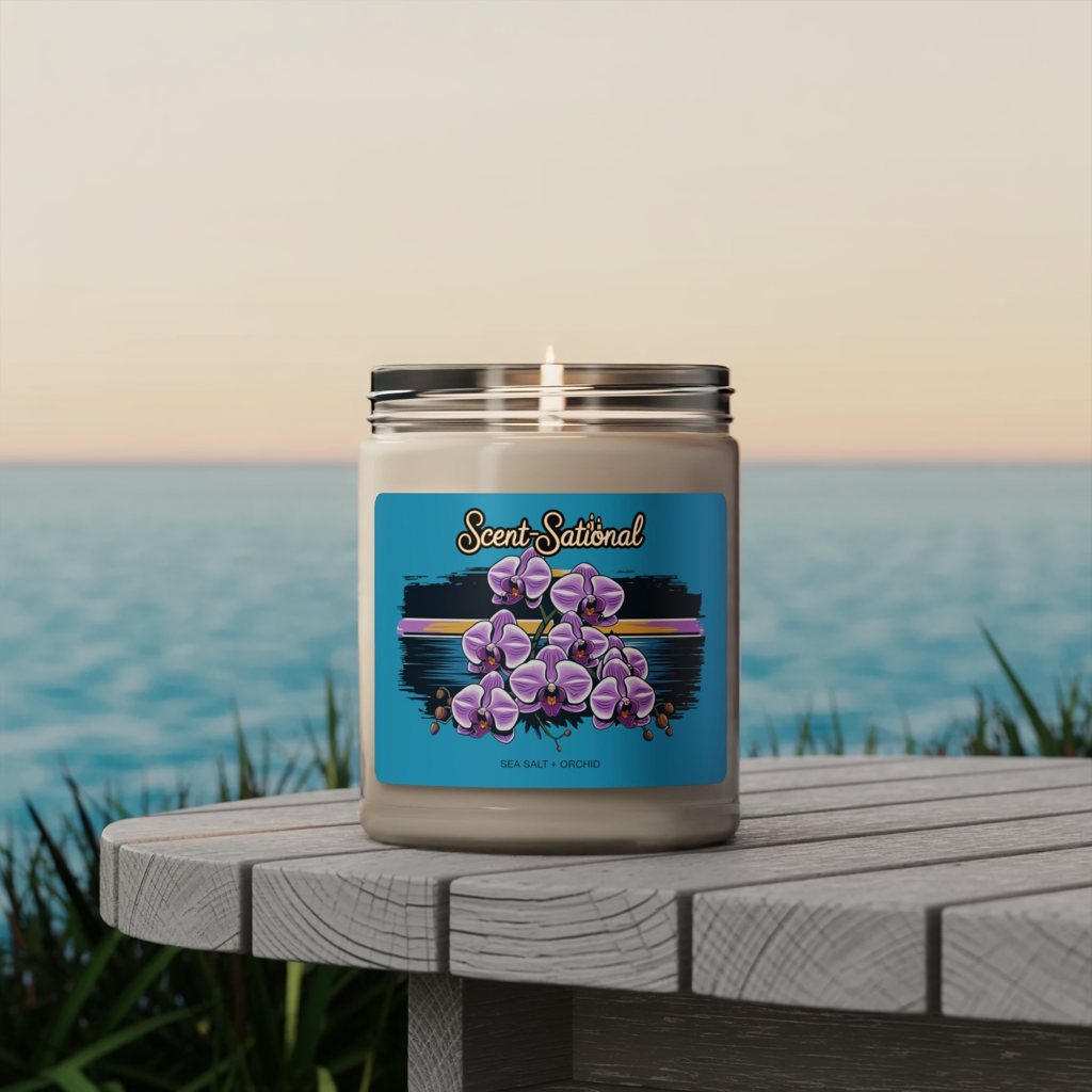 Sea Salt + Orchid Candle, Scented Soy Candle, Relaxing Spa Candle Gift, Floral Aromatherapy Candle, Home Decor, Self Care Gift For Her
