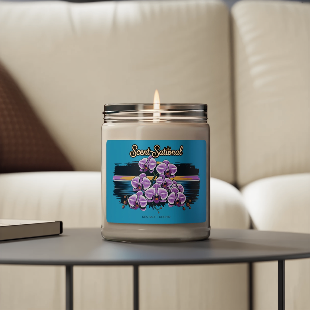 Sea Salt + Orchid Candle, Scented Soy Candle, Relaxing Spa Candle Gift, Floral Aromatherapy Candle, Home Decor, Self Care Gift For Her