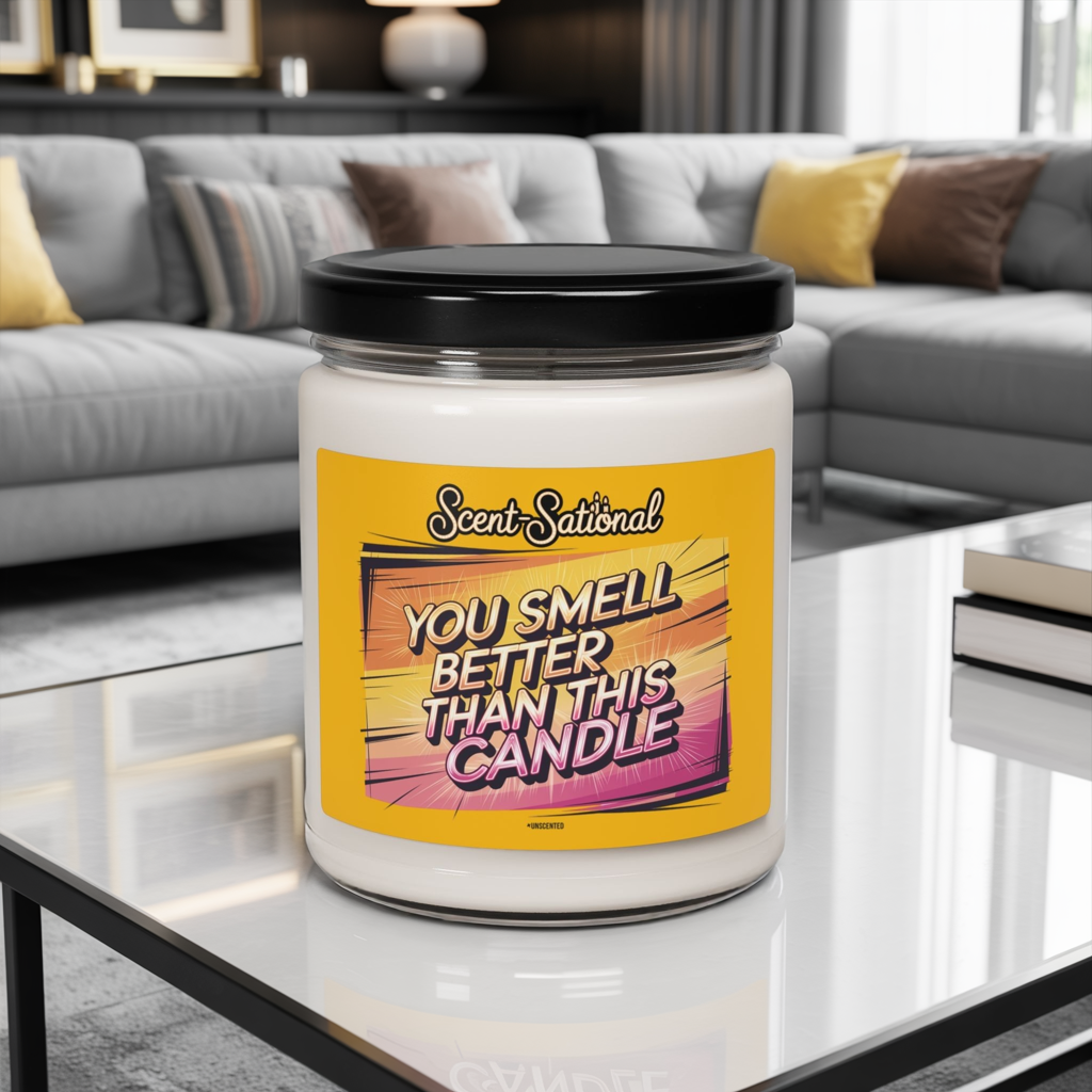Funny Unscented Candle, You Smell Better Than This Candle, Gag Gift, Eco-Friendly Soy Candle, Reusable Jar, Birthday Or Office Gift Idea