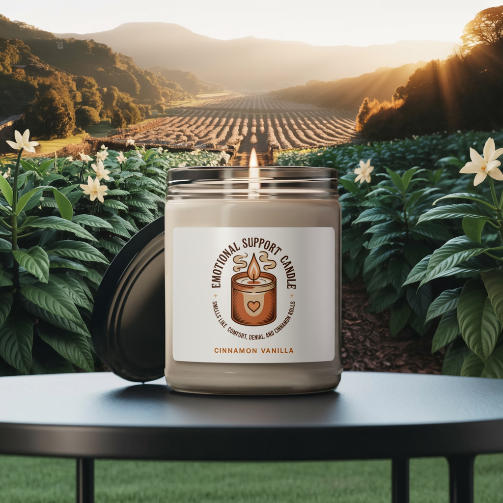 Emotional Support Candle, Cinnamon Vanilla Scented Soy Candle, Cozy Aromatherapy Jar Candle, Relaxation And Self-Care Gift For Home