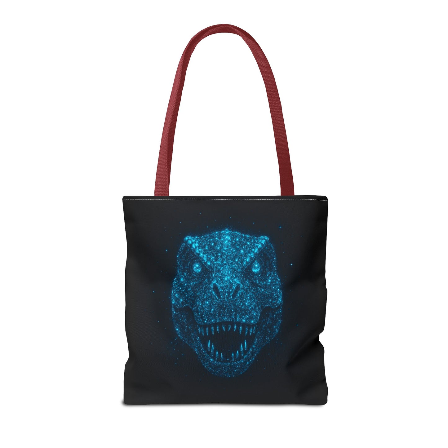 Bioluminescent Dino Tote Bag | Retro T-Rex Galaxy Canvas Shopper - Eco AOP Tote, Ocean Glow Dinosaur Art, Gift for Paleontology Fans