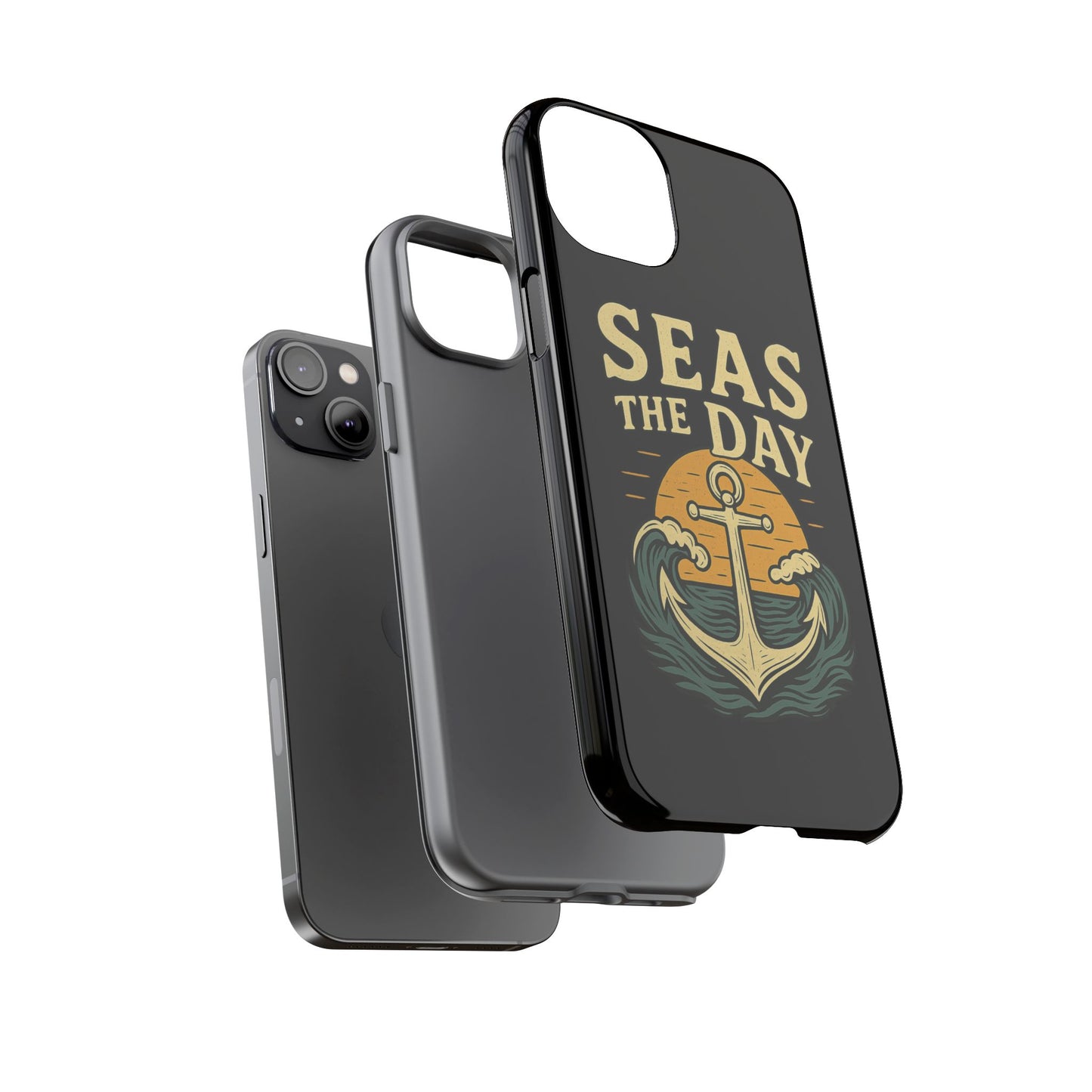 Seas the Day iPhone Case – Nautical Anchor Phone Cover – Ocean Pun Gift – Beach Lover iPhone Accessory – Summer Adventure Phone Case