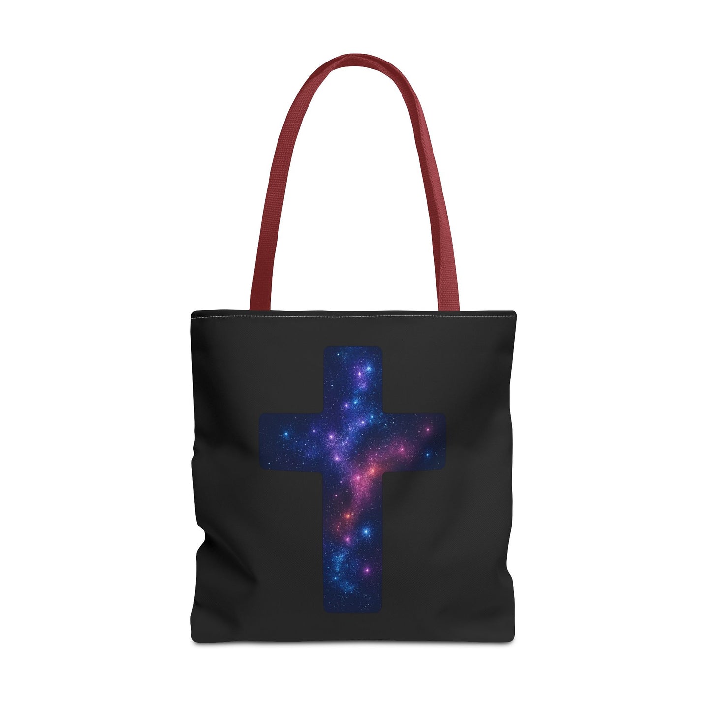 Galaxy Cross Tote Bag – Christian Faith Bag, Inspirational Reusable Shopper, Spiritual Gift for Women & Men, Religious Church Bag