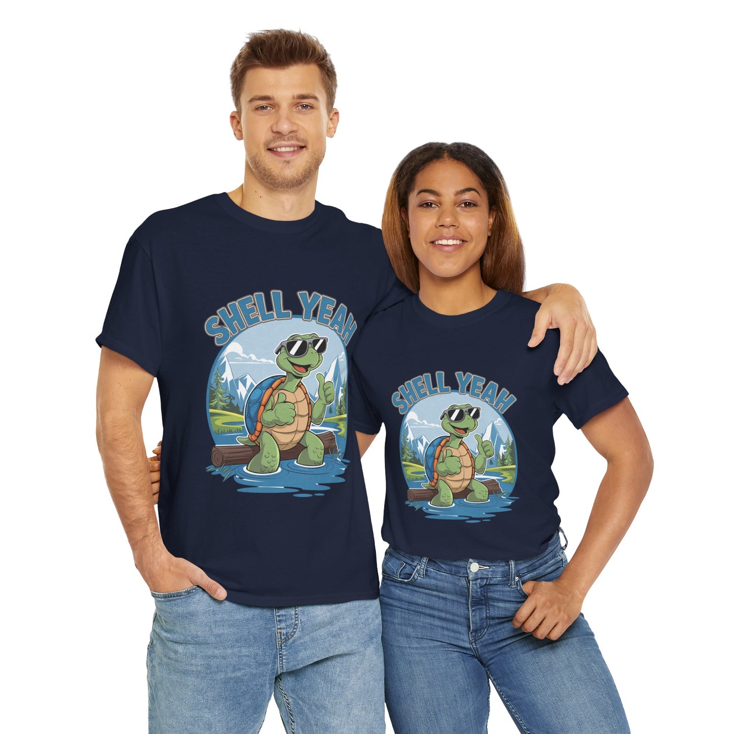 SHELL YEAH Turtle T-Shirt | Funny Cute Turtle Nature Graphic Tee | Handmade Animal Lover Gift | Eco Outdoor Adventure Shirt