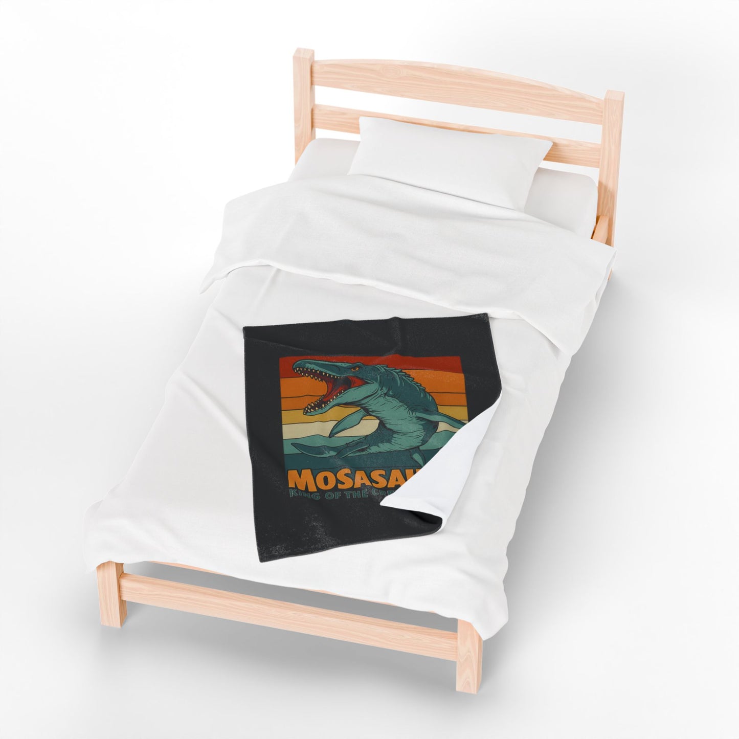 Mosasaurus Dinosaur Blanket - 100% Polyester Fleece Throw, Retro Sea Monster Bedding, Dinosaur Gift for Kids and Adults, Cozy Bed Decor