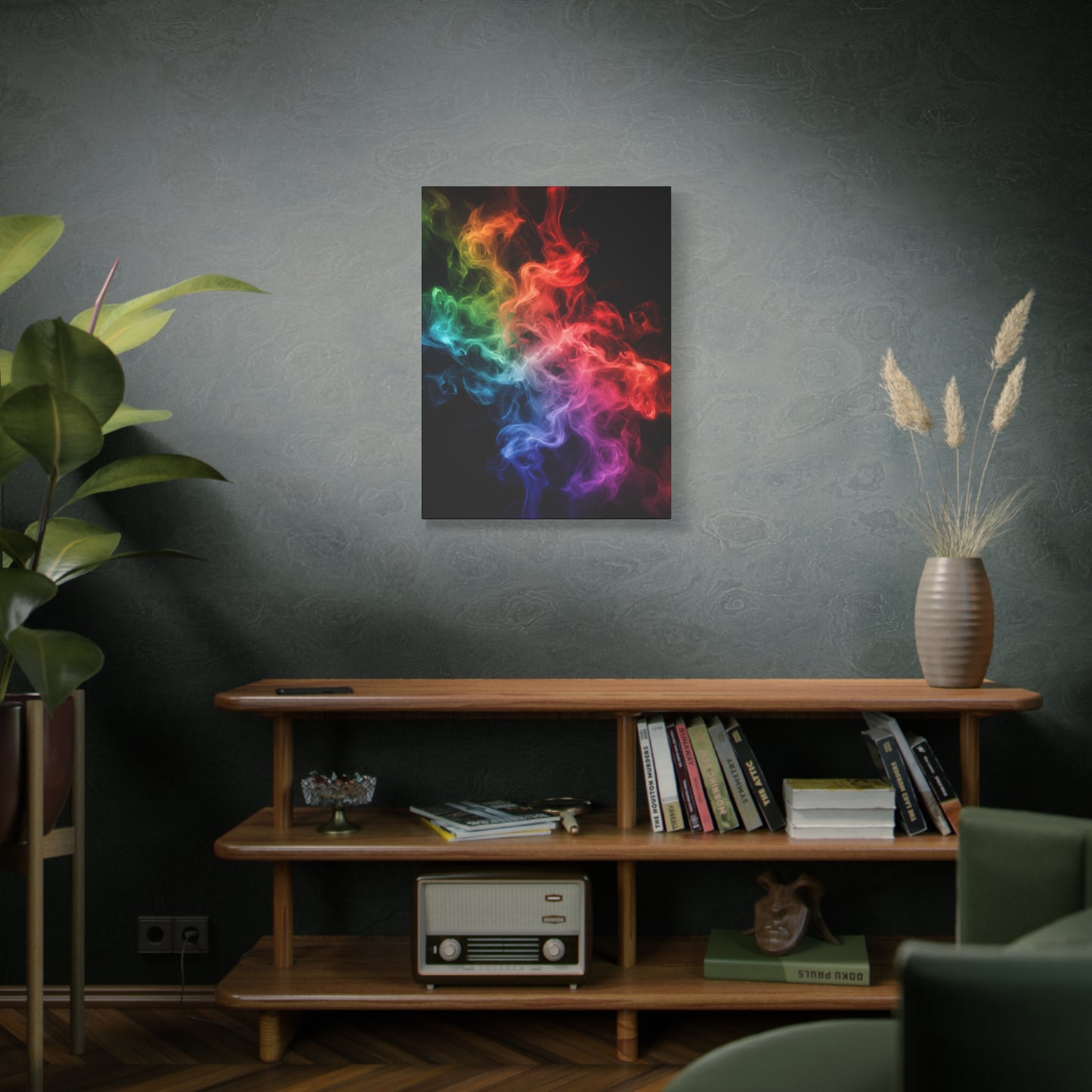 Canvas Wall Art Colorful Smoke Streak