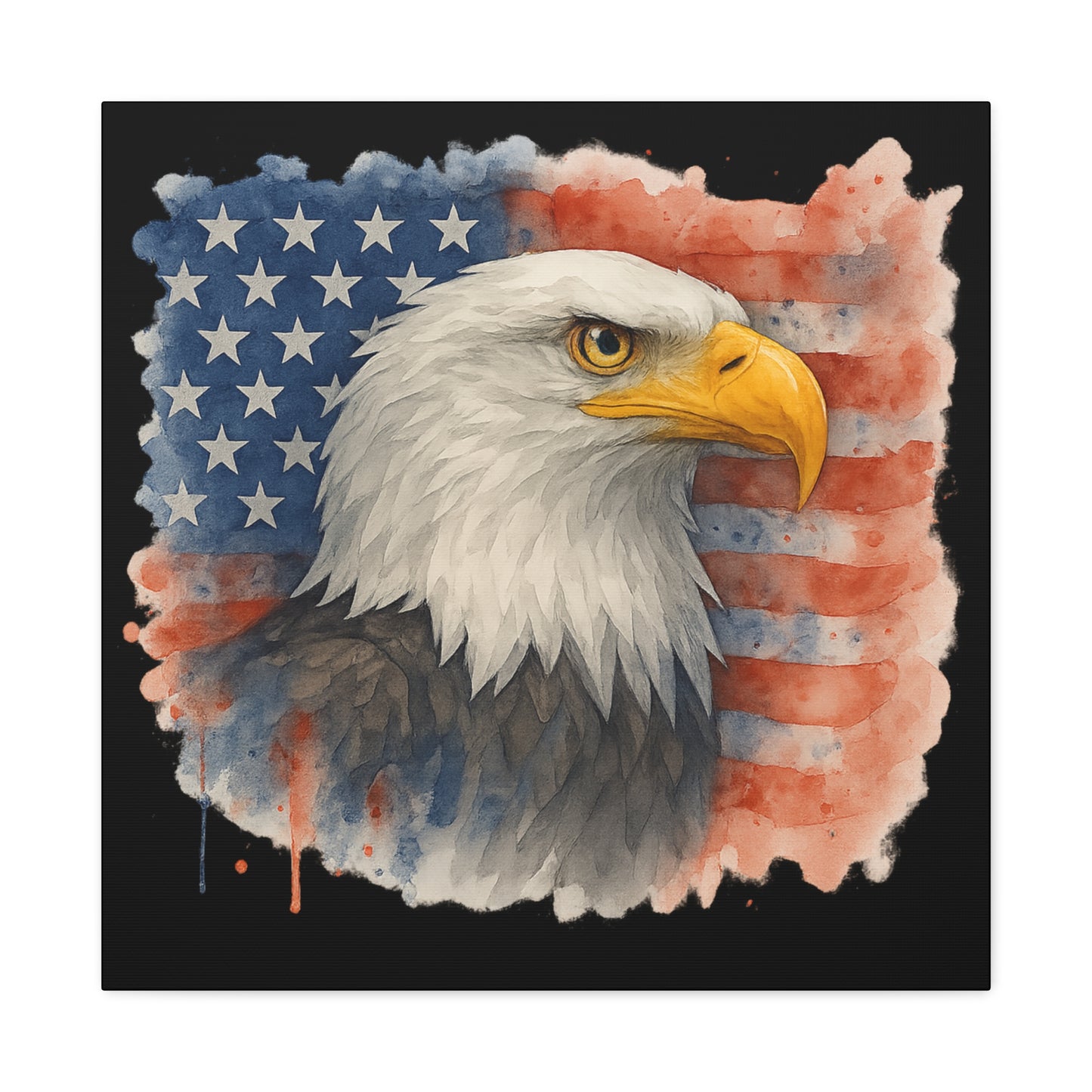 Patriotic Eagle Canvas Art American Flag Decor Independence Day Decor 4th of July Canvas Gift for Veteran
