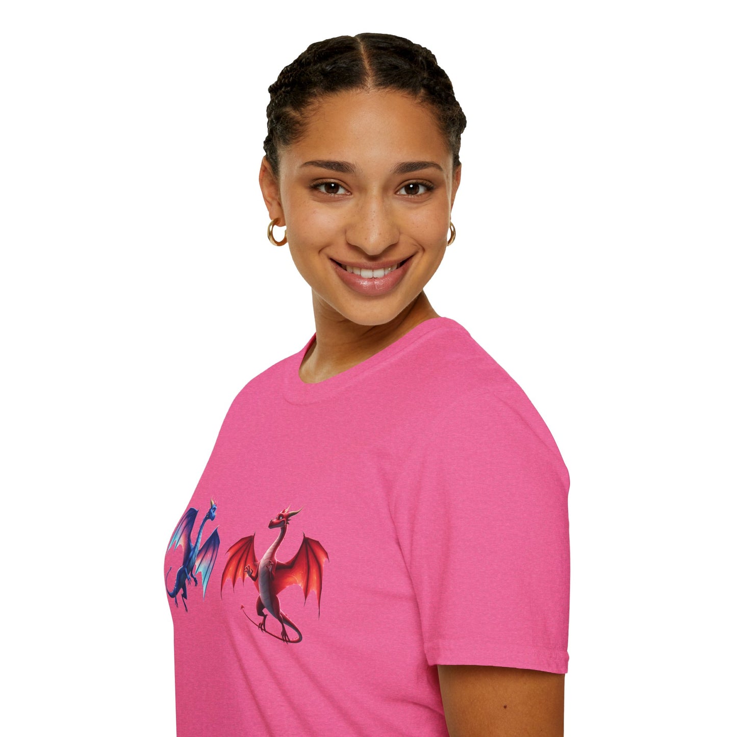 Dragon Duel Fantasy T-Shirt | Fire & Ice Dragon Graphic Tee | Unisex Gamer Shirt | DnD Gift | Cool Mythical Creature Shirt