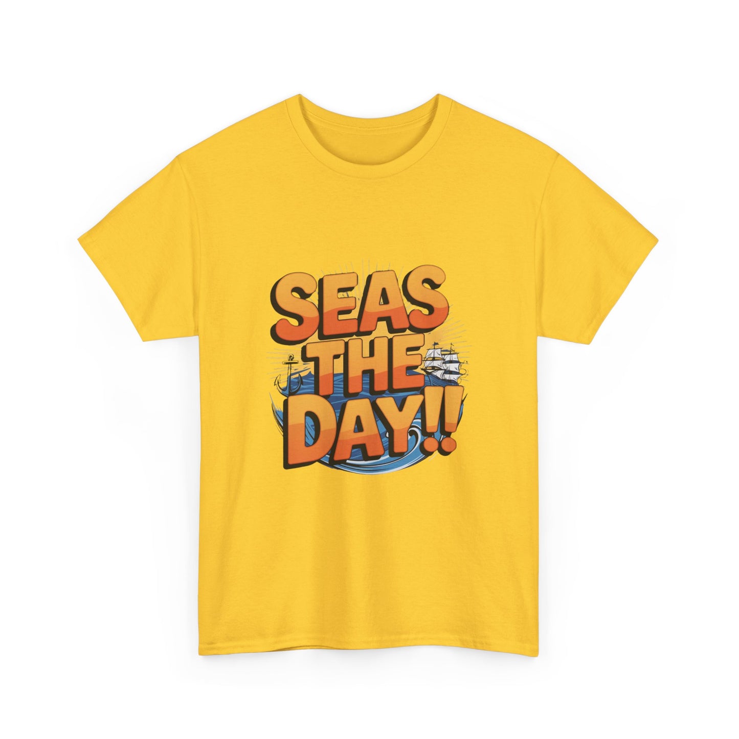 Seas The Day!! Tee • Ocean Pun Graphic Shirt • Comfort Colors Unisex Beachy Vibes • Nautical Aesthetic • Gift for Sea Lovers & Summer Vacays