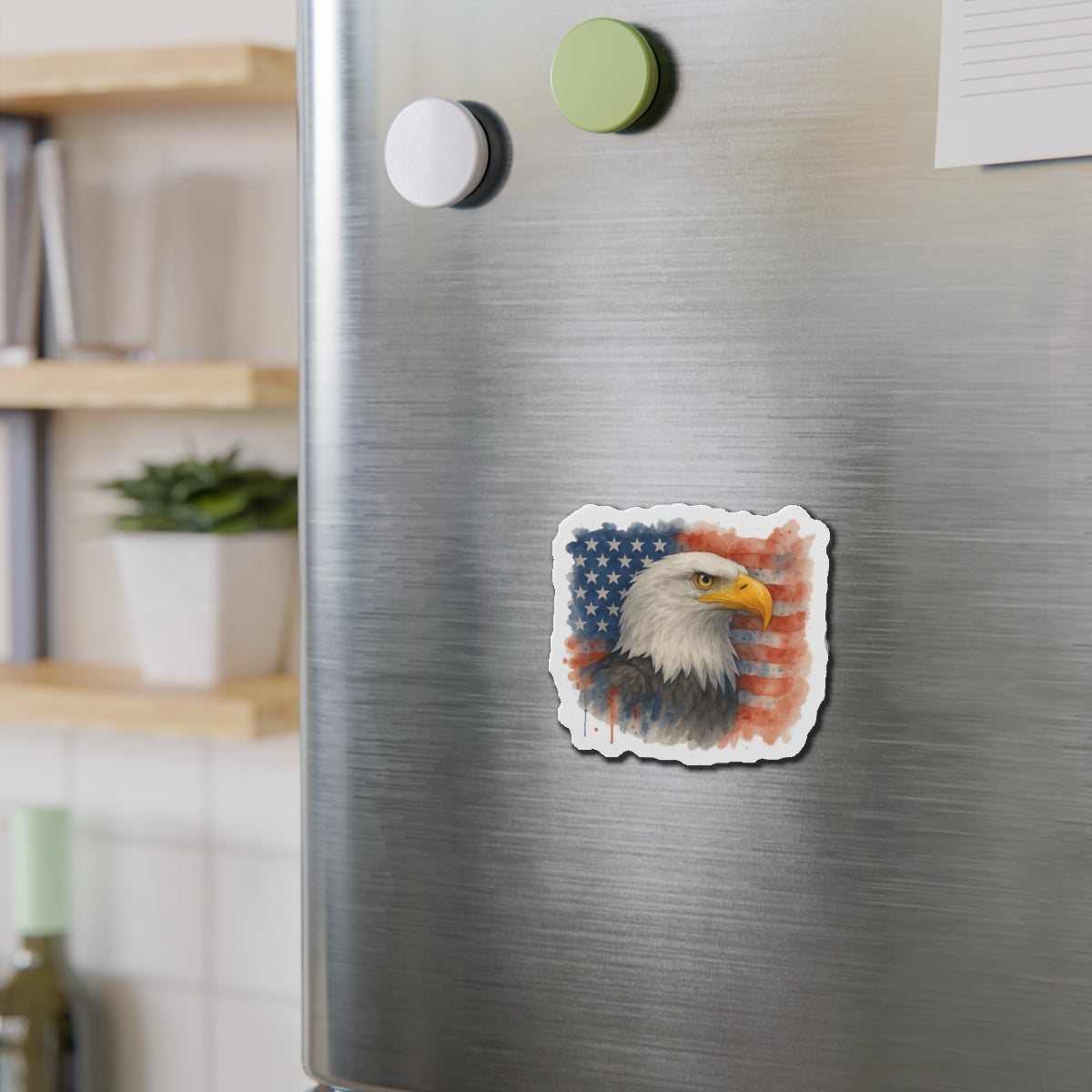 Eagle Flag Die-Cut Magnet American Decor Bald Eagle Magnet Patriotic Flag 4th of July Decor