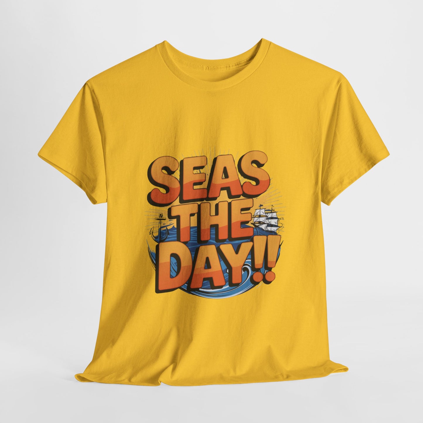 Seas The Day!! Tee • Ocean Pun Graphic Shirt • Comfort Colors Unisex Beachy Vibes • Nautical Aesthetic • Gift for Sea Lovers & Summer Vacays