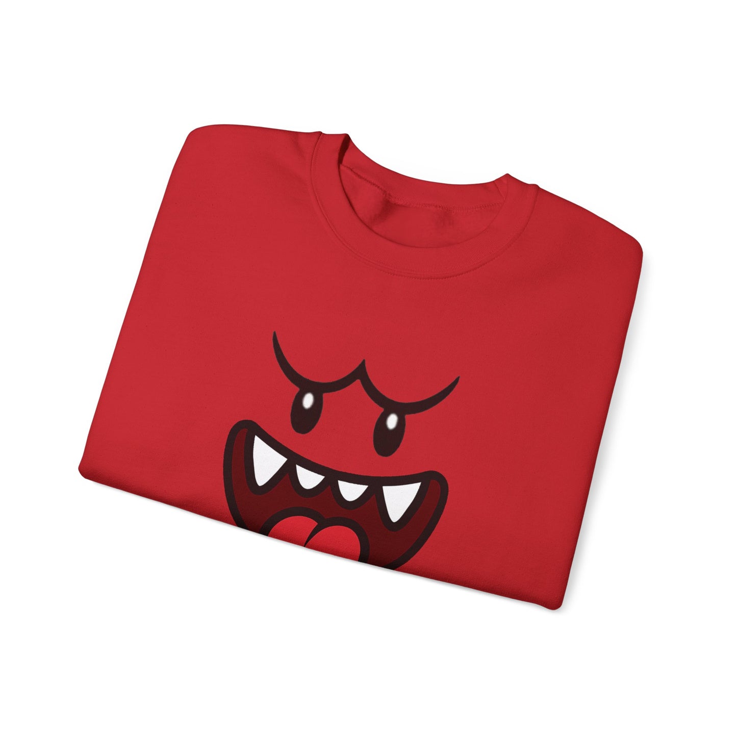 Spooky Grin Sweatshirt, Cartoon Ghost Face Crewneck, Halloween Grinning Ghost Sweatshirt, Cute Monster Smile Pullover, Spooky Season Graphic Sweat