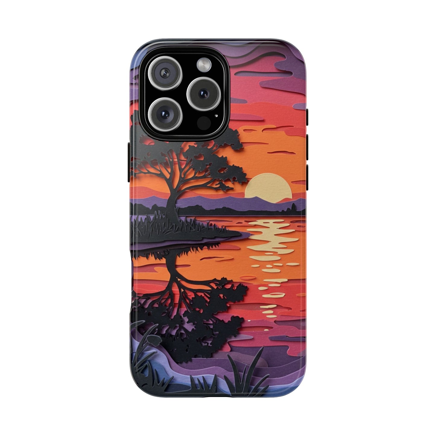 iPhone Case - Colorful Paper Art Sunset Design