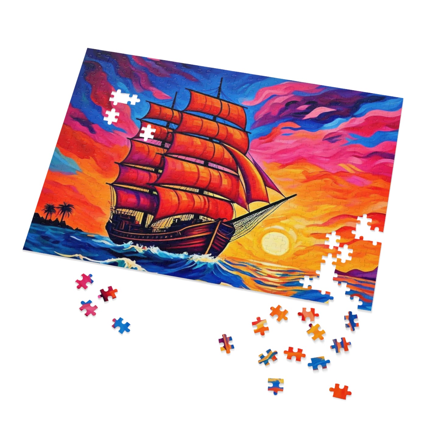 Puzzle - Ship Sailing at Sunset