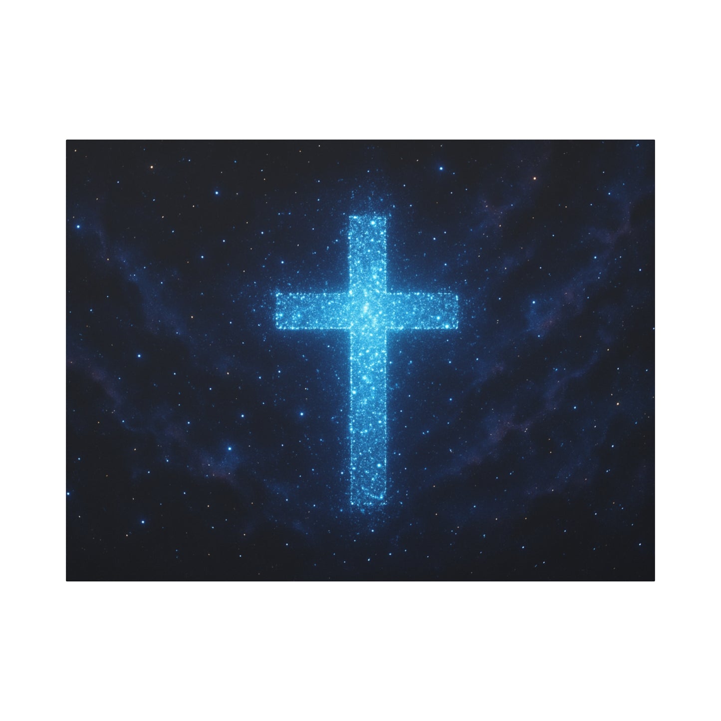 Canvas Wall Art - Bioluminescent Cross Design Spiritual Decor Christian Art Religious Canvas Gift for Believers
