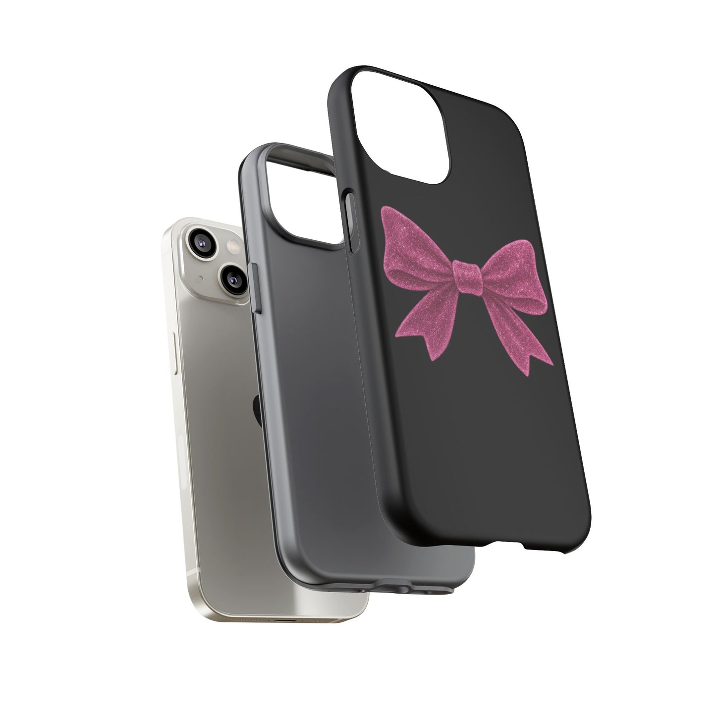 Pink Bow iPhone Case β Coquette Aesthetic Phone Cover β Glitter Soft Girl Tech Accessory β Cute Glossy Pinkcore Case β Gift for Her