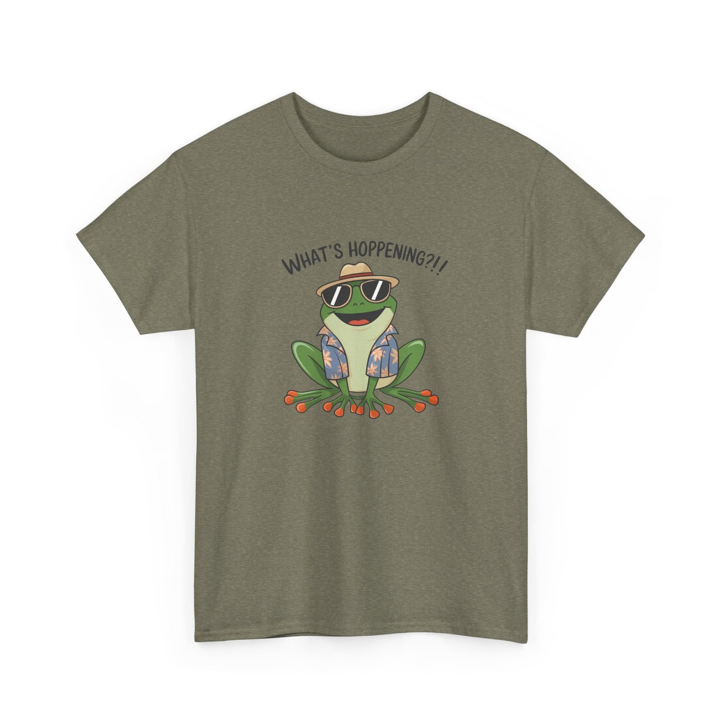 Funny Frog Shirt | What’s Hoppening T-Shirt | Cool Frog Graphic Tee | Amphibian Dad Joke Shirt | Cottagecore Animal Lover Gift